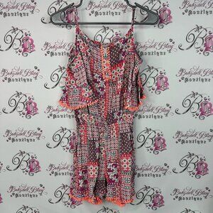 Lc Waikiki romper Aztec boho one piece jumper Vibrant Patchwork Kids Pom Poms